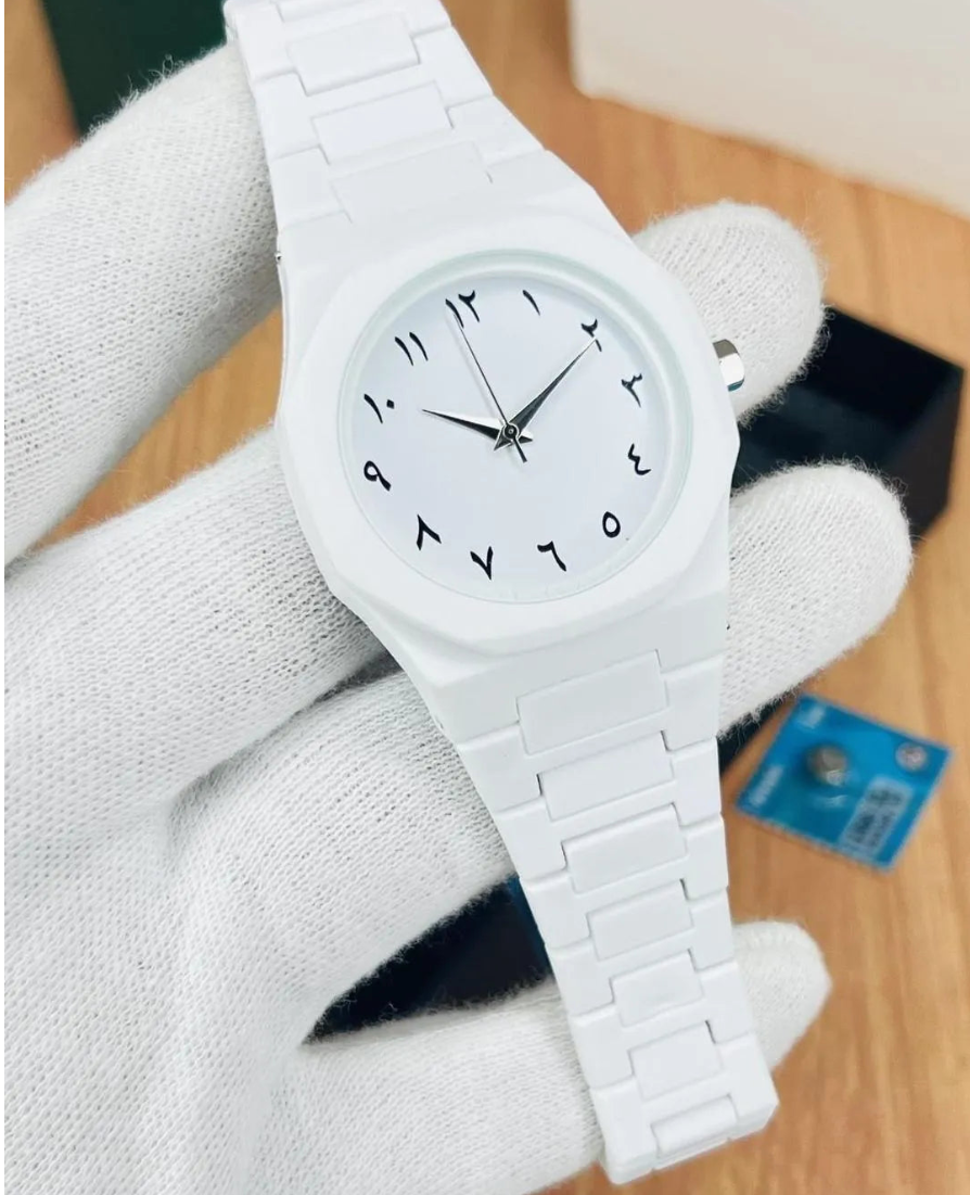 All-White Sports Watch | Aura Watch