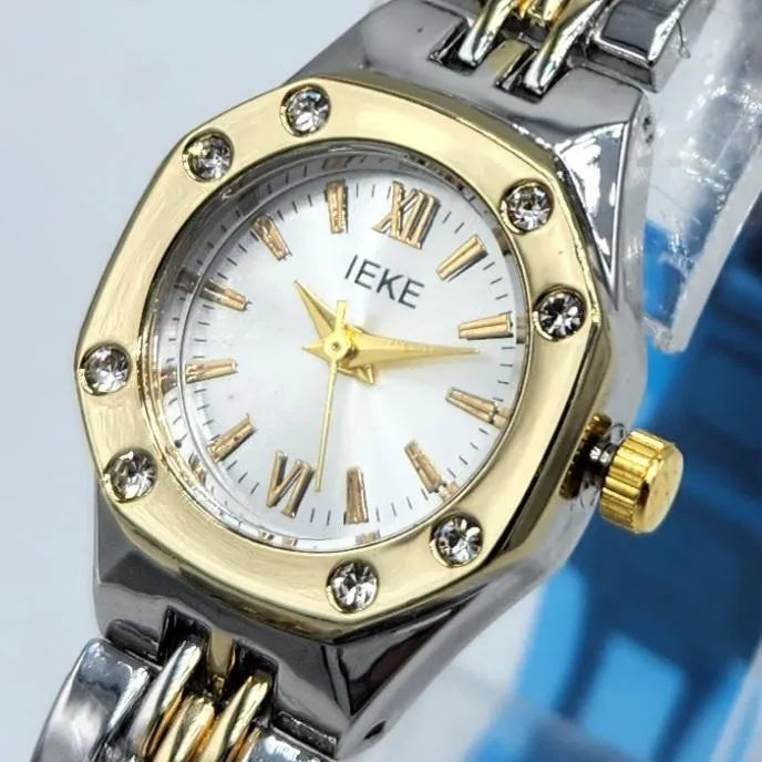 Two-Tone Ladies Watch | Crystal Bezel Design