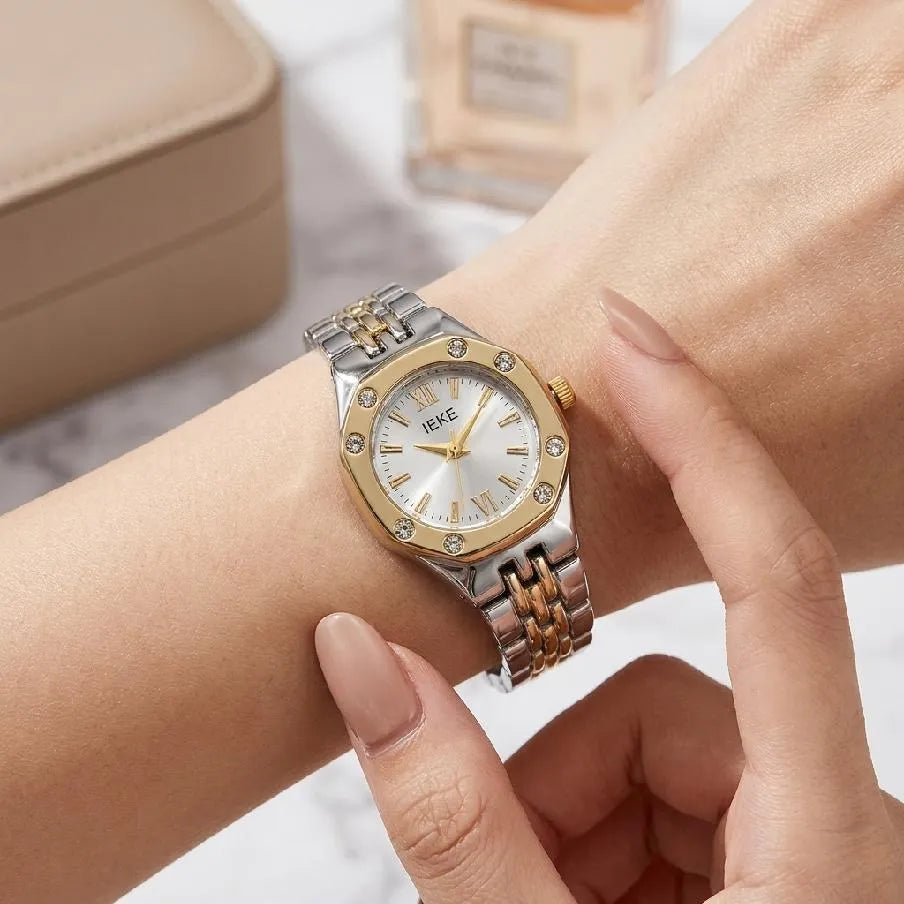 Two-Tone Ladies Watch | Crystal Bezel Design