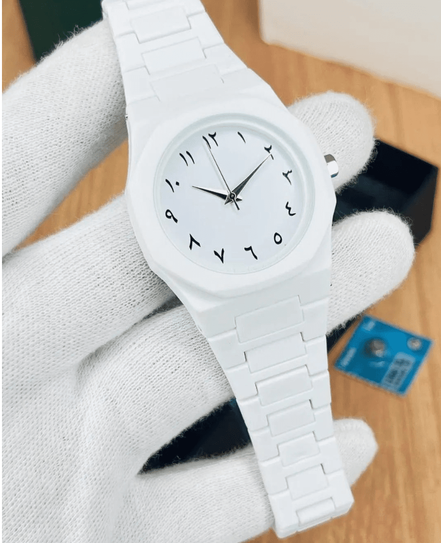 All-White Sports Watch | Aura Watch - Aaraasta | Ladies Fashion Pakistan