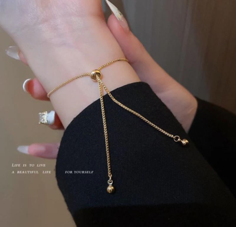 Gold Clover Bracelet with CZ Stones | Adjustable - Aaraasta | Ladies Fashion Pakistan