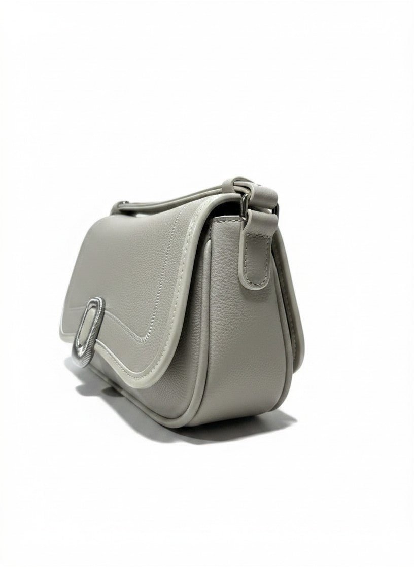 Grey Curved Clutch Bag - Aaraasta | Ladies Fashion Pakistan