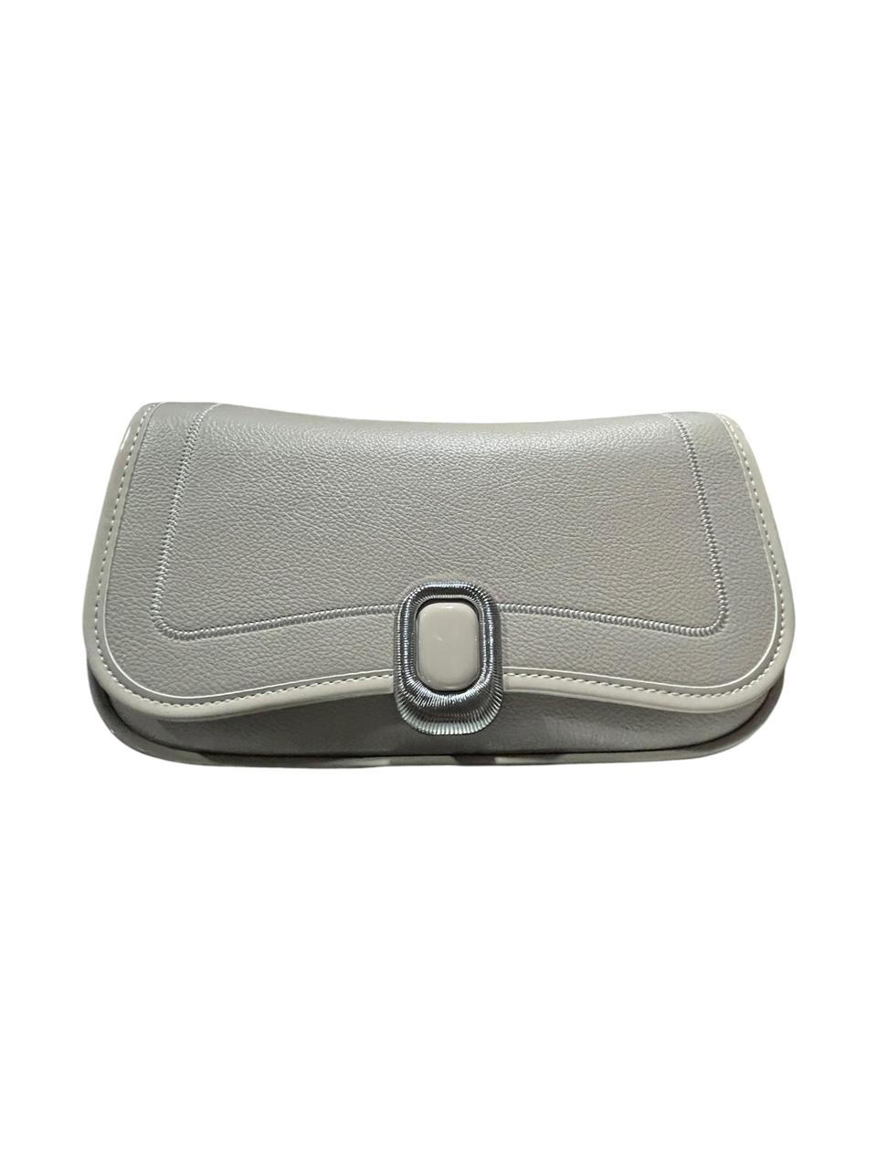 Grey Curved Clutch Bag - Aaraasta | Ladies Fashion Pakistan