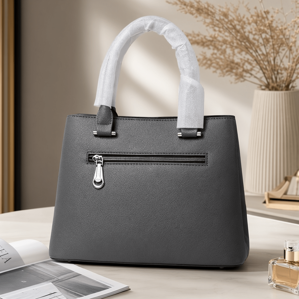 Grey Structured Tote Handbag - Aaraasta | Ladies Fashion Pakistan