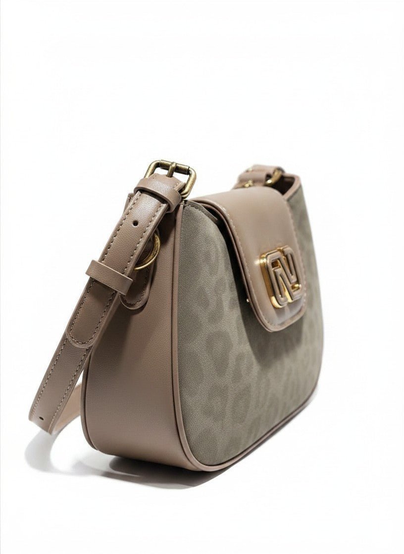 Grey Suede Baguette Crossbody Bag - Aaraasta | Ladies Fashion Pakistan