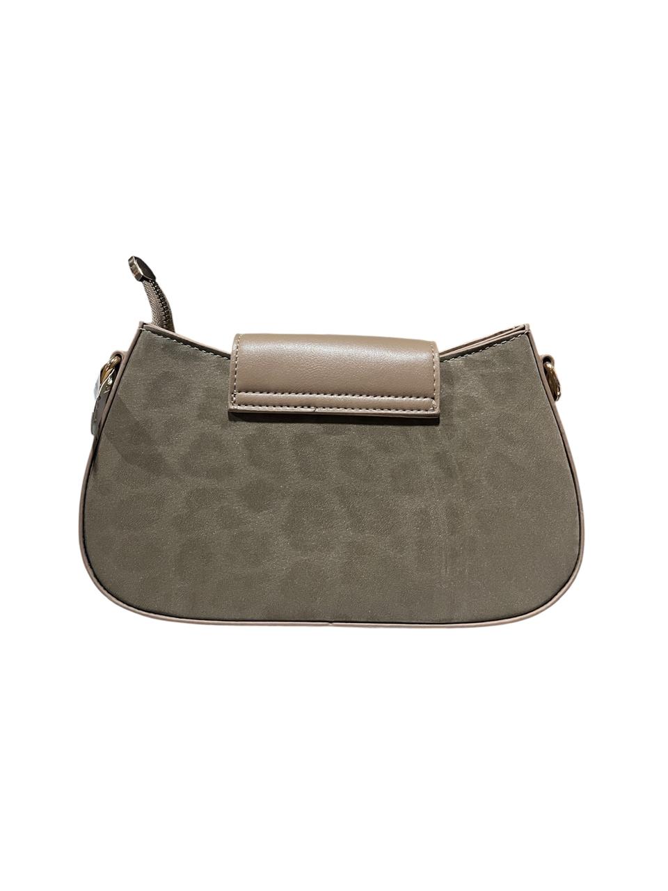 Grey Suede Baguette Crossbody Bag - Aaraasta | Ladies Fashion Pakistan