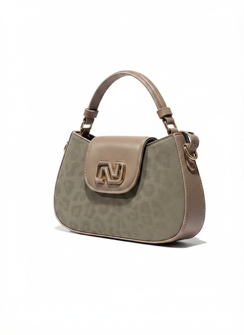 Grey Suede Baguette Crossbody Bag - Aaraasta | Ladies Fashion Pakistan