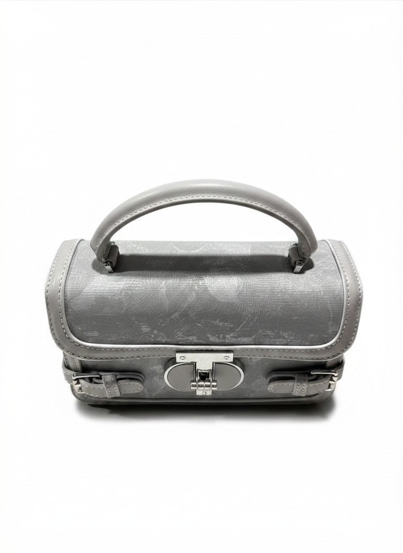 Grey Textured Top Handle Bag - Aaraasta | Ladies Fashion Pakistan