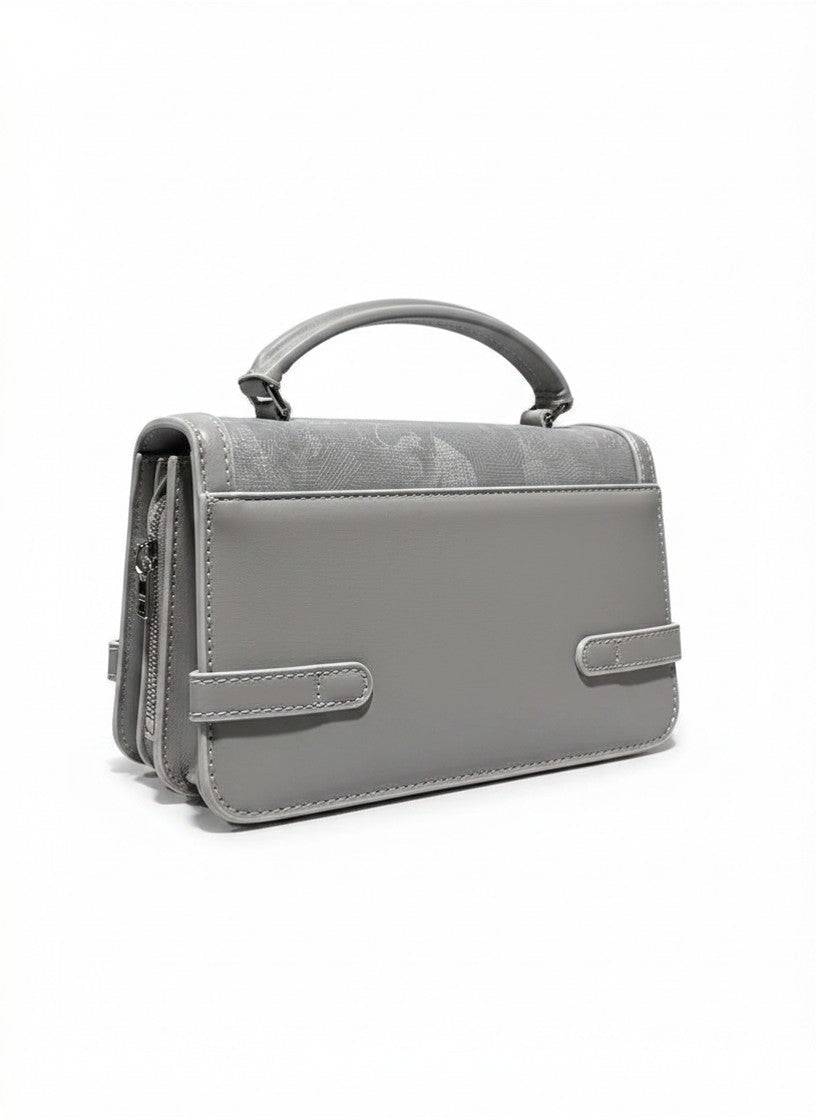 Grey Textured Top Handle Bag - Aaraasta | Ladies Fashion Pakistan