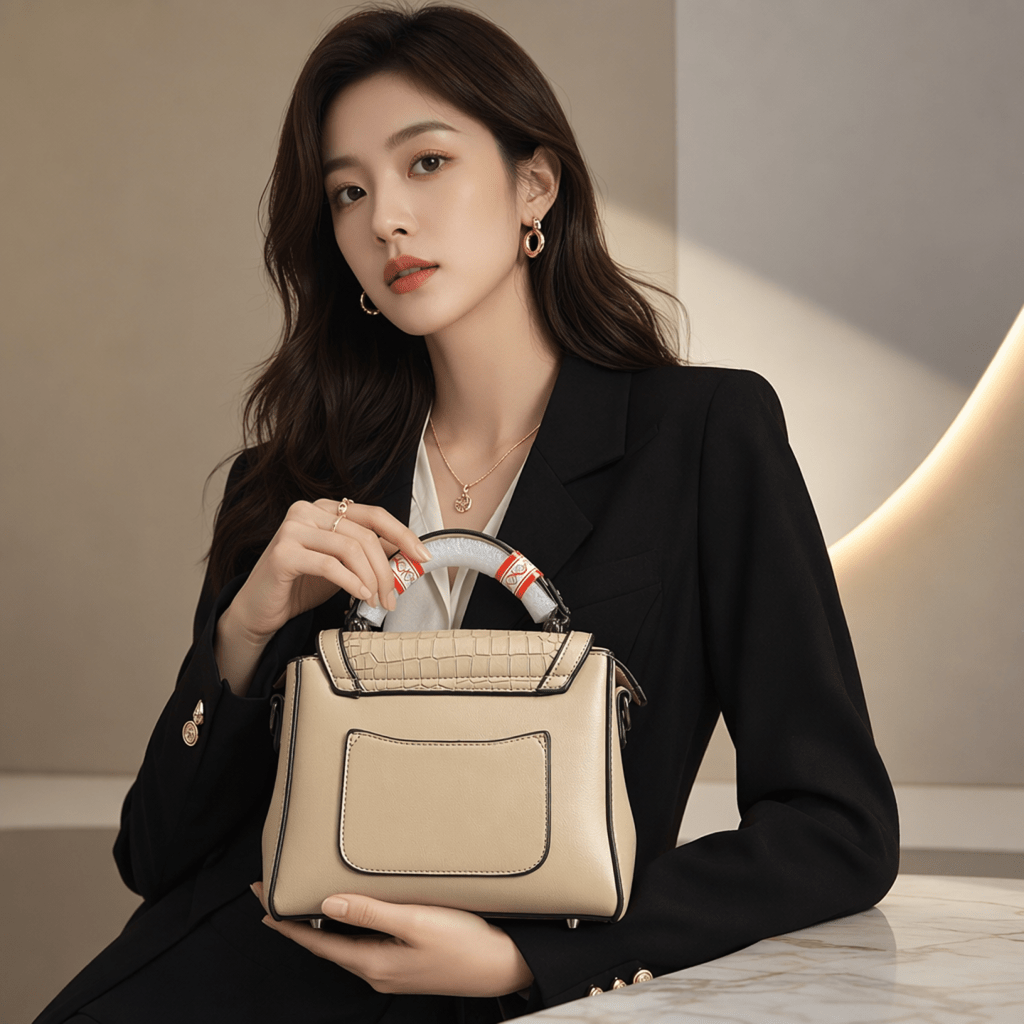 Kangol Beige Croco Satchel Bag for Women - Aaraasta | Ladies Fashion Pakistan