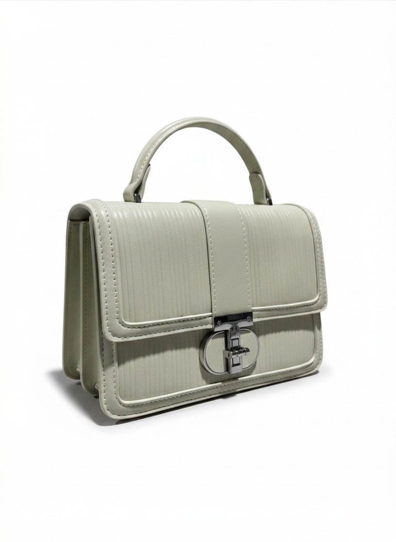 Off-White Structured Top Handle Bag - Aaraasta | Ladies Fashion Pakistan