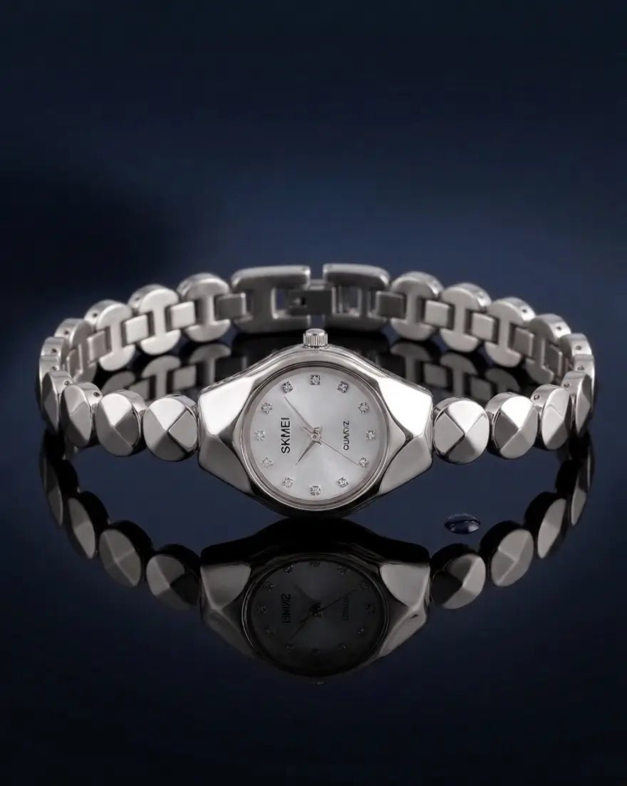 Silver Bracelet Watch | Crystal Dial Design - Aaraasta | Ladies Fashion Pakistan