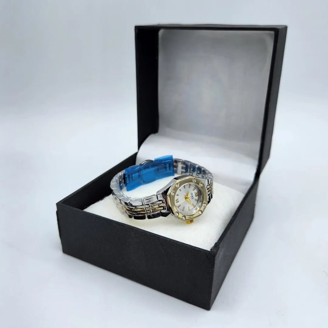 Two-Tone Ladies Watch | Crystal Bezel Design - Aaraasta | Ladies Fashion Pakistan