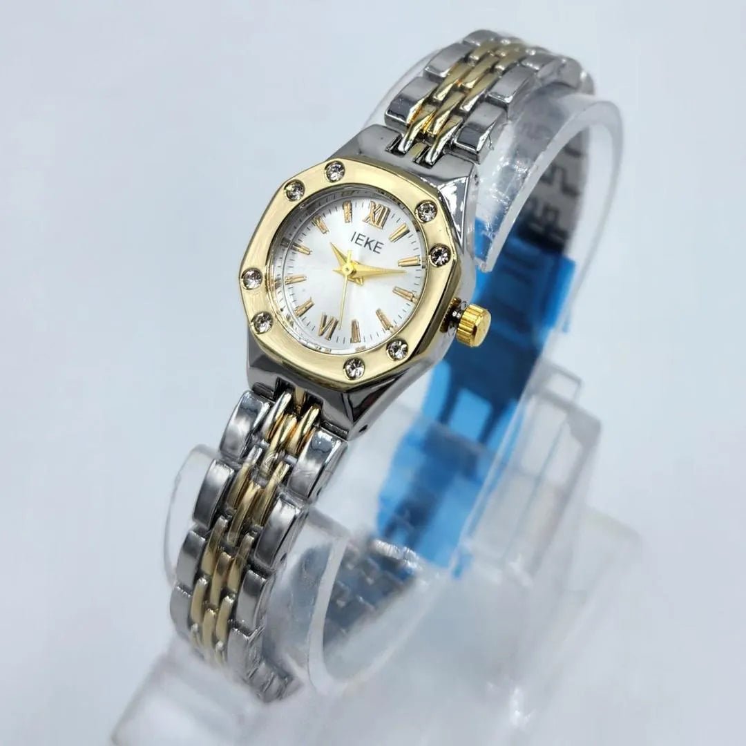 Two-Tone Ladies Watch | Crystal Bezel Design - Aaraasta | Ladies Fashion Pakistan