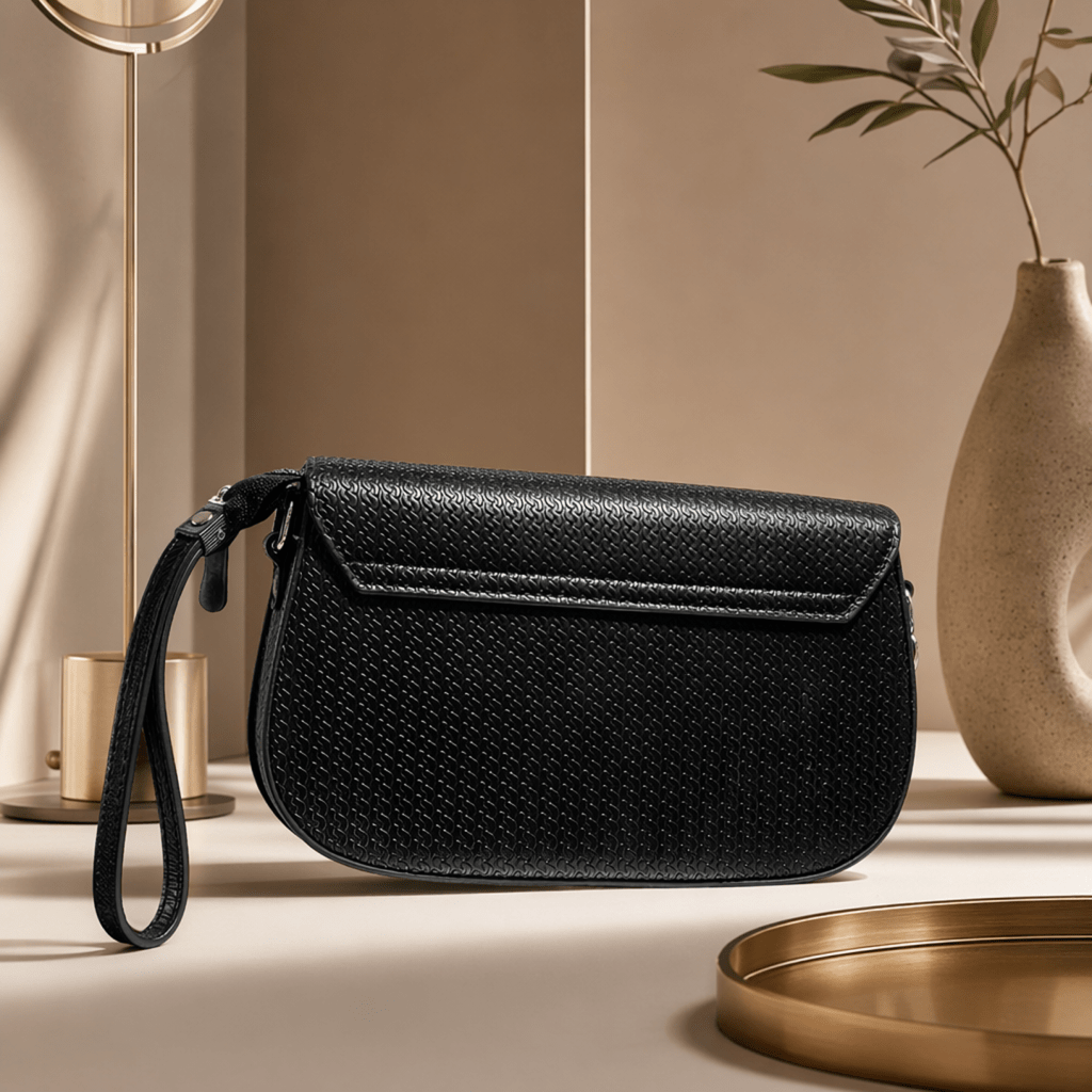 Women's Black Textured Crossbody Shoulder Bag - Aaraasta | Ladies Fashion Pakistan