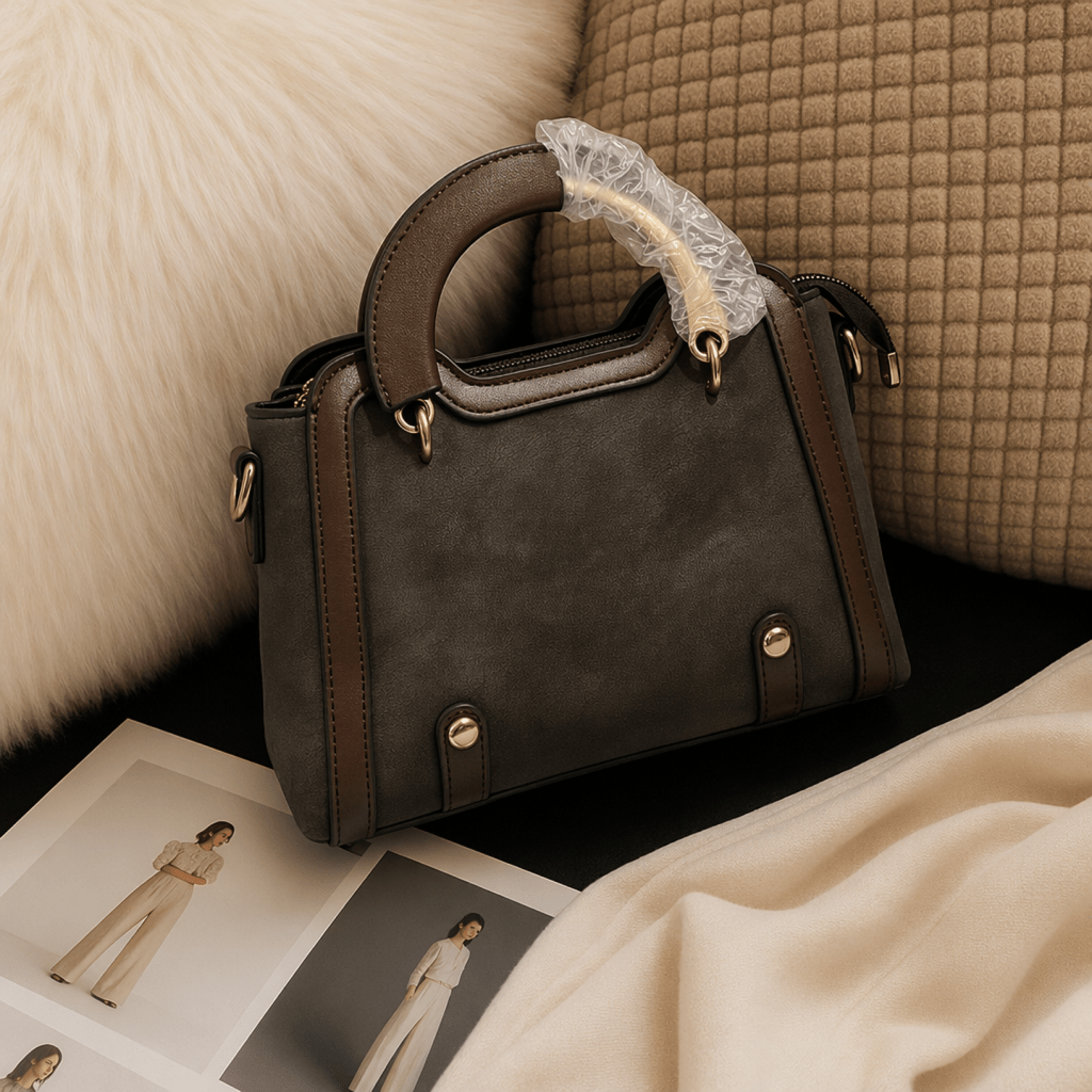 Women's Brown Vintage Structured Handbag - Aaraasta | Ladies Fashion Pakistan