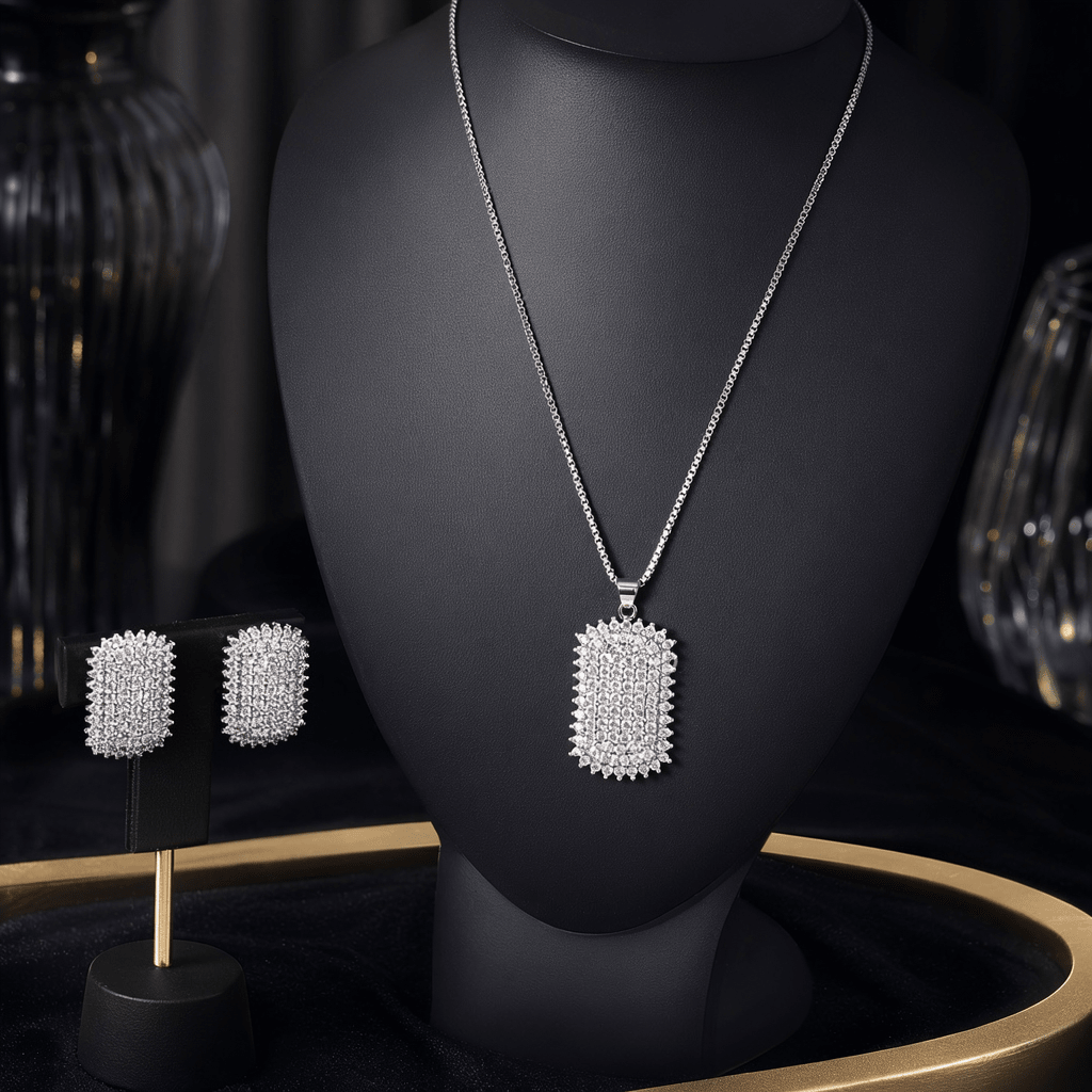 Women's Silver Cubic Zirconia Jewelry Set - Aaraasta | Ladies Fashion Pakistan