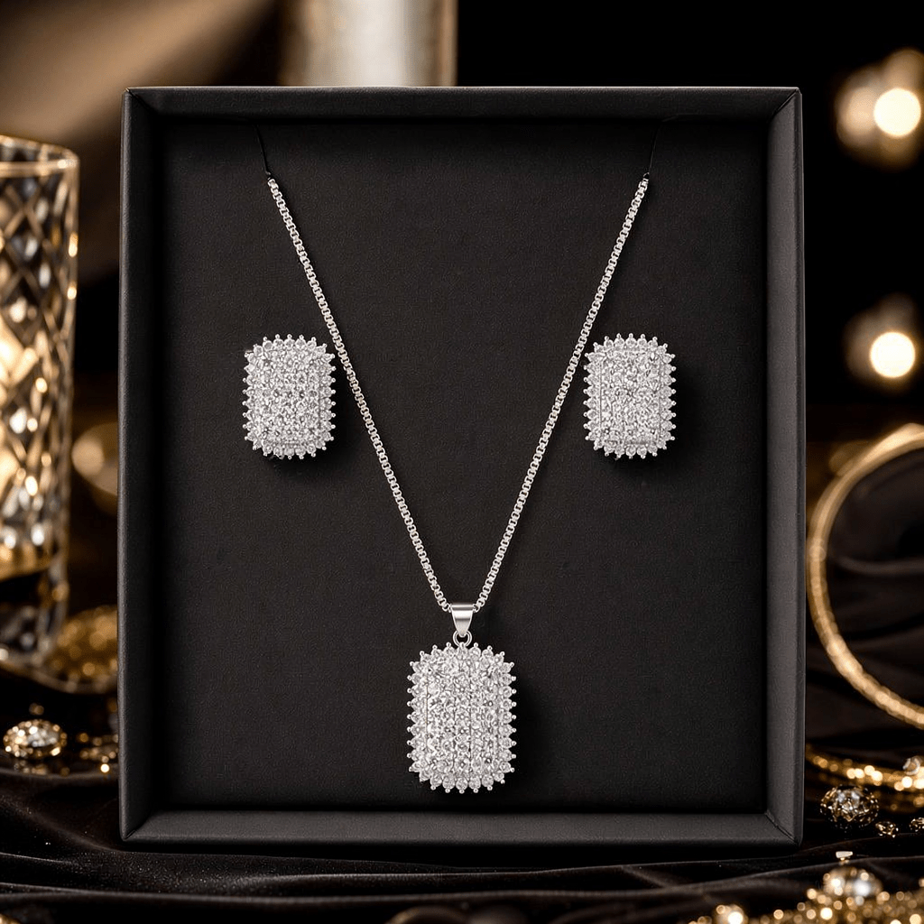 Women's Silver Cubic Zirconia Jewelry Set - Aaraasta | Ladies Fashion Pakistan