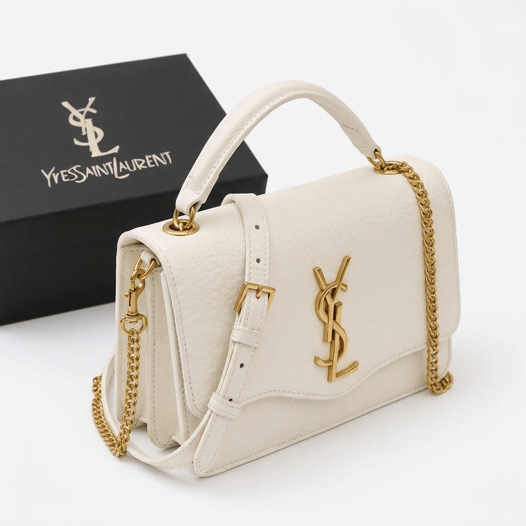 YSL Crossbody Bag with Gold-Tone Chain Strap - Aaraasta | Ladies Fashion Pakistan