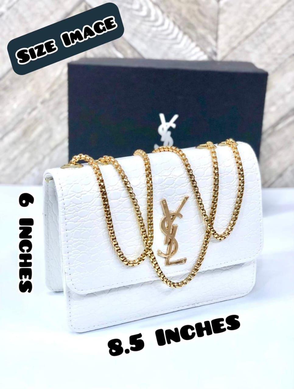 YSL Crossbody Bag with Gold-Tone Chain Strap - Aaraasta | Ladies Fashion Pakistan