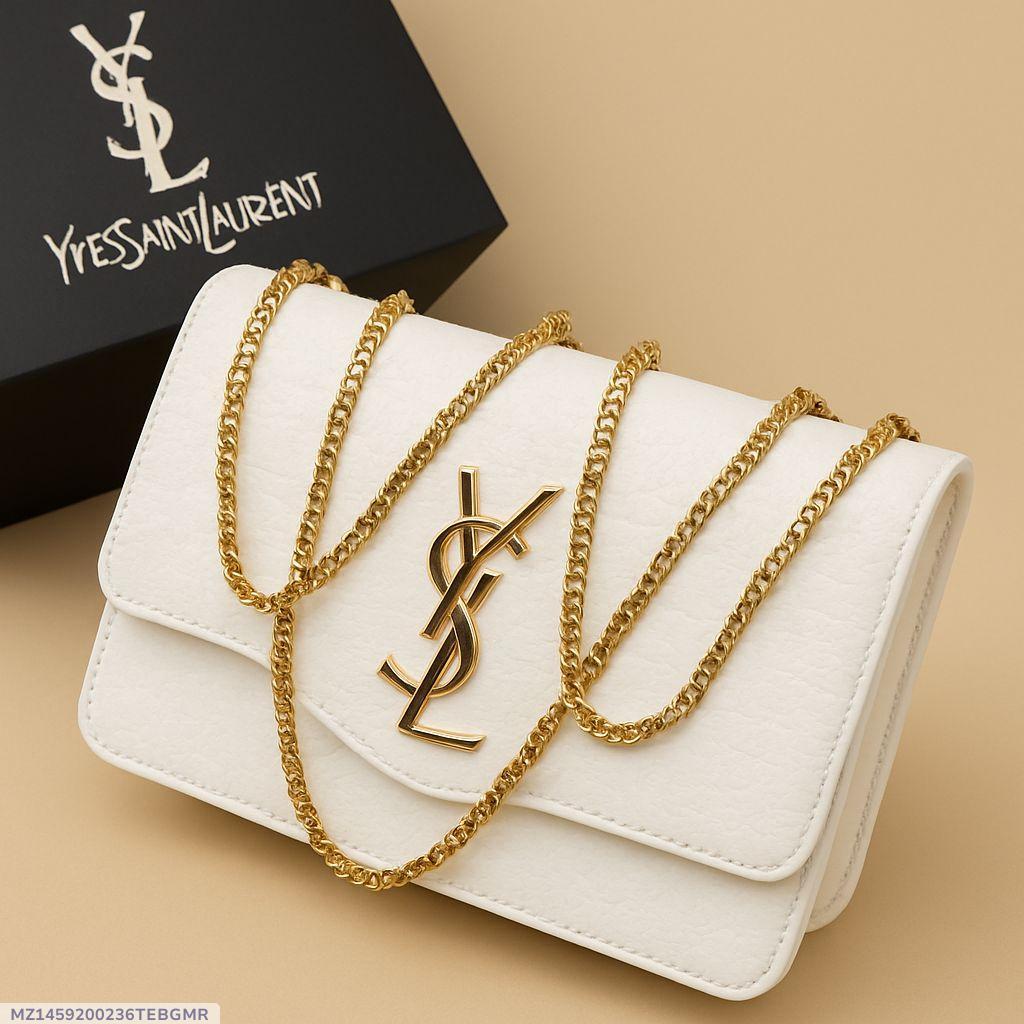 YSL Crossbody Bag with Gold-Tone Chain Strap - Aaraasta | Ladies Fashion Pakistan